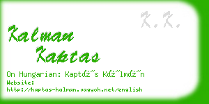 kalman kaptas business card